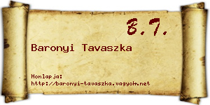 Baronyi Tavaszka névjegykártya