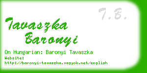 tavaszka baronyi business card